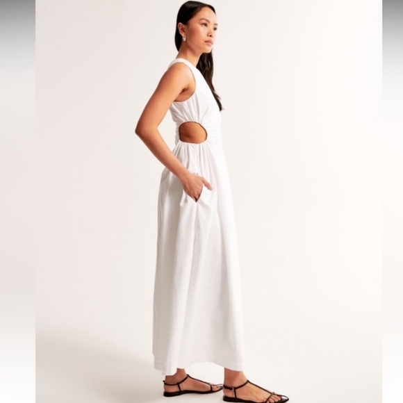 Abercrombie & Fitch One shoulder Cutout Maxi Dress Size L - Picture 2 of 5